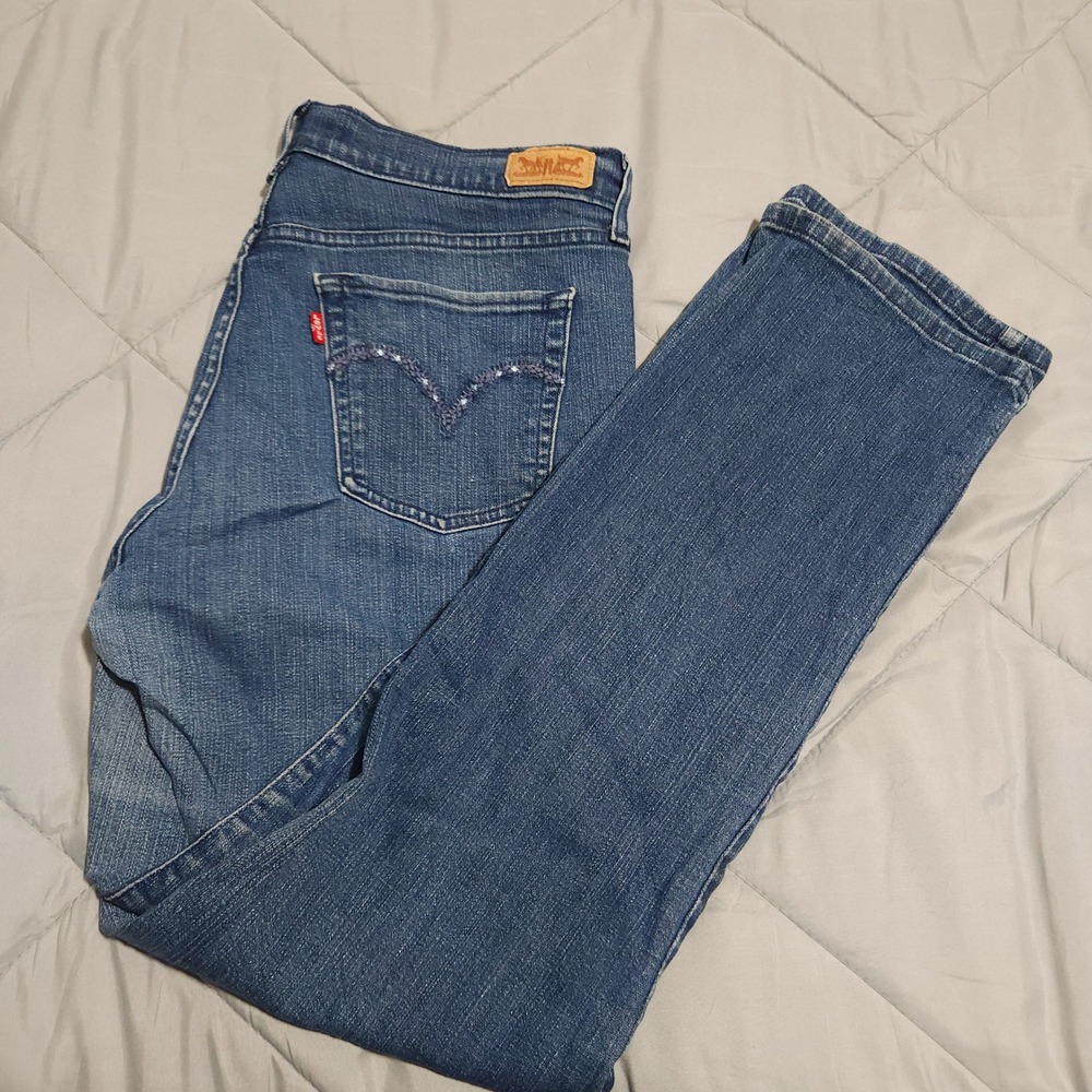 Levi's 505 Straight Leg Jeans Womens 14M W32 L32 Blue Denim 15505-0083